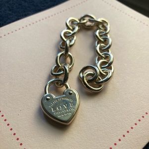Tiffany & co sterling silver heart lock bracelet